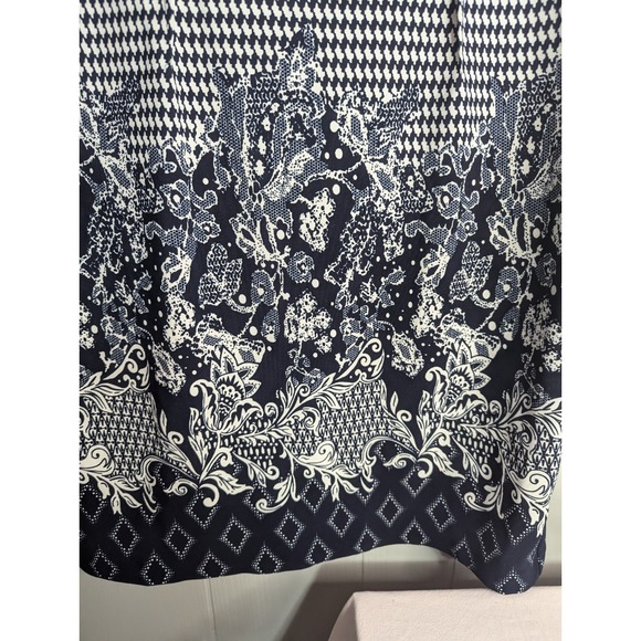 I Le New York Blue White Dress with belt size 10 casual work business - Picture 2 of 8